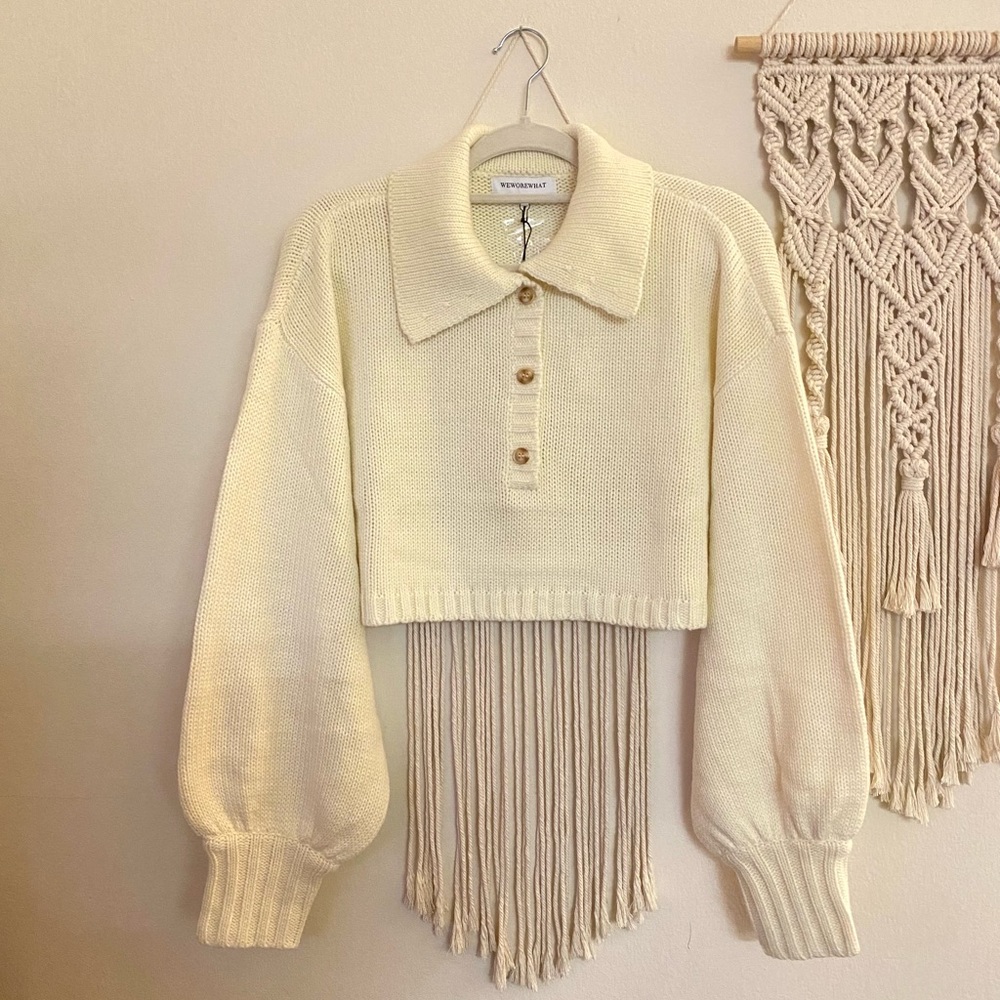 NWT WeWoreWhat Cropped Sweater